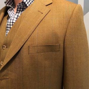 3 Piece Check Shooting Suit In Brown