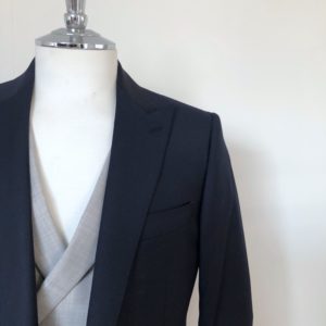 navy wedding suit with grey waistcoat